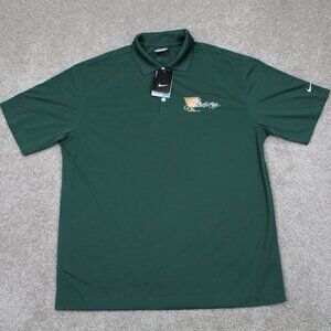 Nike Golf Polo Shirt NWT Mens Large Green Presidents Cup Logo Dri-Fit S/S